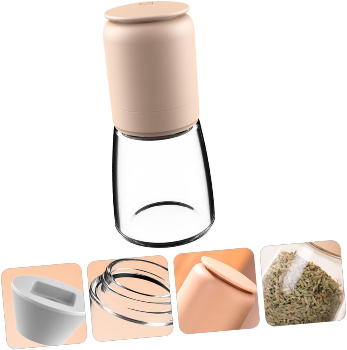 Pepper and Salt Grinder Set with Glass Bottle 150ml