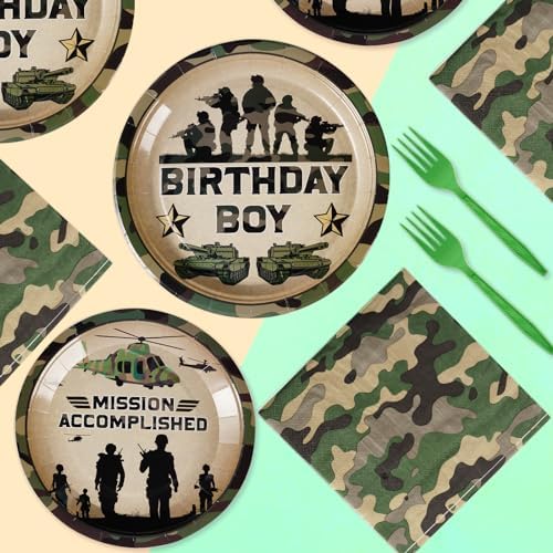 96Pcs Camouflage Birthday Party Supplies Set