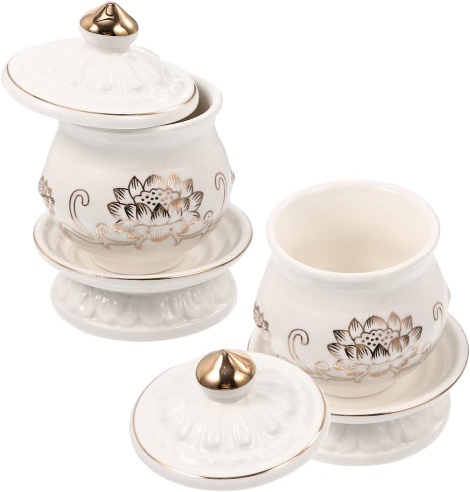 HOMSFOU Lotus Water Offering Bowl 2pcs