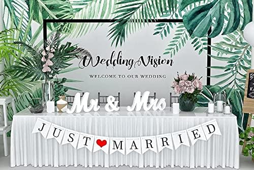 VIOPVERY Mr Mrs Wedding Sign with Banner Decorations
