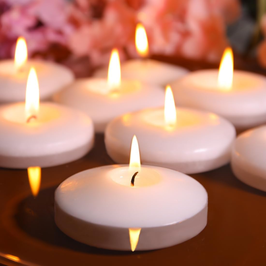 48 Pack White Floating Candles 3 Inch Unscented for Centerpieces