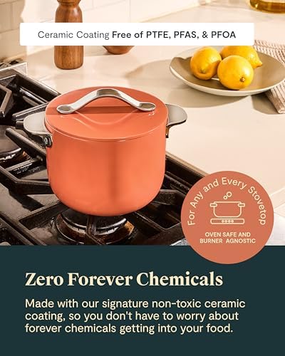 Caraway Petite Cooker 2 Qt Ceramic Coated Pot Cream