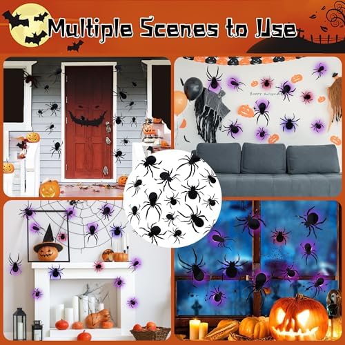 DRDUDU 36 Halloween Spider Wall Decor with LEDs