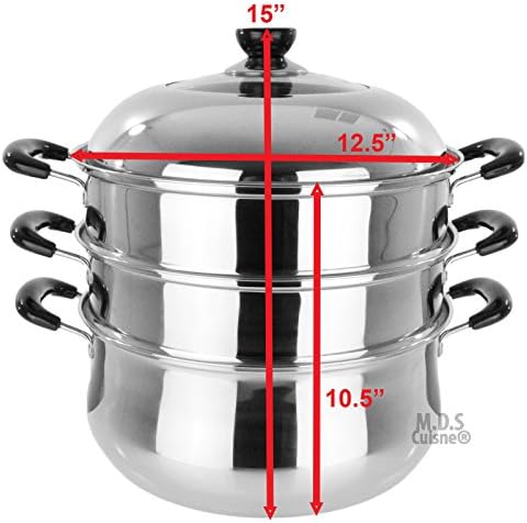 3 Tier Stainless Steel Steamer Pot 125 Inch