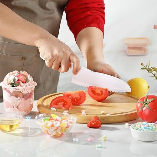 Toddler Knife Set with Serrated Edges for Safe Kids Cooking