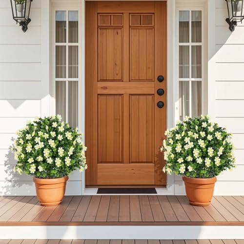 Goplus 215 Inch Artificial Boxwood Topiary Ball Tree Set of 2