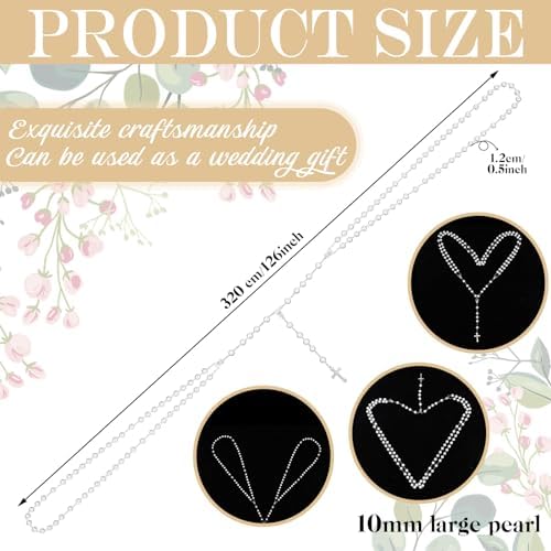 Traditional Wedding Unity Cord Lasso with Pearl and Cross