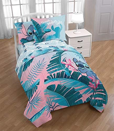 Jay Franco Disney Lilo Stitch Floral Fun Twin Comforter Set