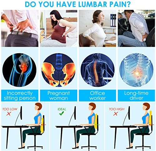 Niceeday Lumbar Support Pillow for Office Chair and Car Back Relief