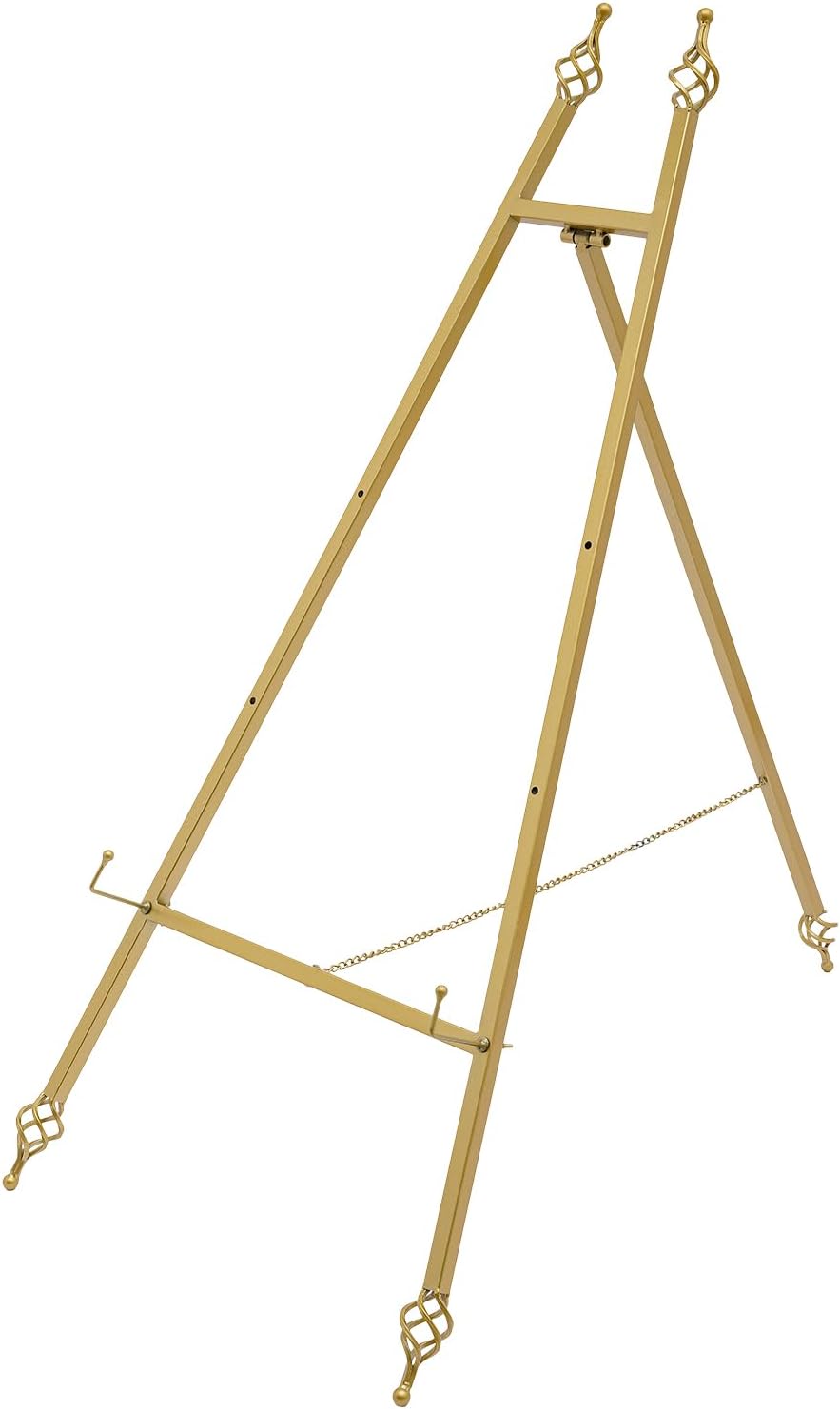 2 Pcs Large Gold Wedding Display Easel with 6 Adjustable Hooks