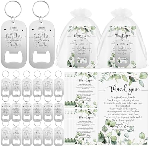 50 Sets Wedding Favors Bottle Opener Keychain Set