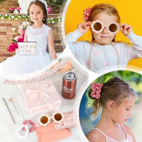 Sieral 9 Pcs Flower Girl Gift Set Pink Retro