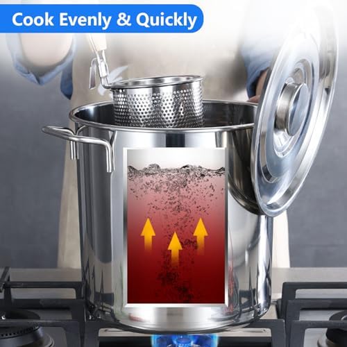 AIZYR 6L Stainless Steel Stock Pot with Lid