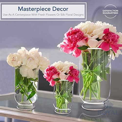 Royal Imports 3 Pc Clear Glass Hurricane Candle Holder Set