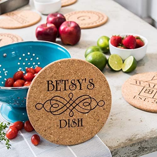 Custom Catch Personalized Cork Trivet Gift - 2 Trivets 7 Inch