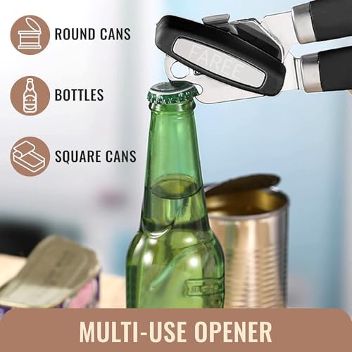 FAREE 3-in-1 Can Opener Manual with Magnet and Bottle Opener
