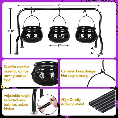 Halloween Witches Cauldron Serving Set 3 Pcs