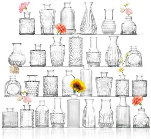 Rollescera Clear Glass Bud Vases in Bulk 30