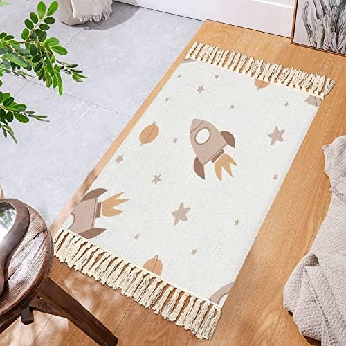 Boho Style Kids Room Rug with Tassels and Fringe