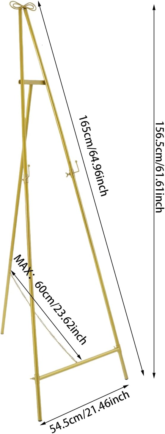 6161in Tall Gold Easel Stand for Wedding Celebrations