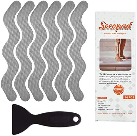 Secopad Anti Slip Shower Stickers 24PCS Gray