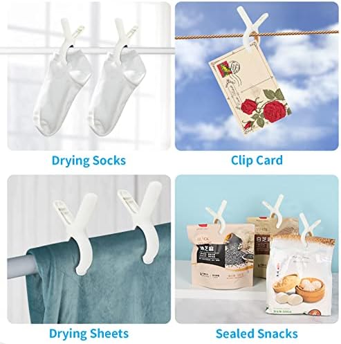 QOPAHI Beach Towel Clips Set of 8 with Drawstring Bag