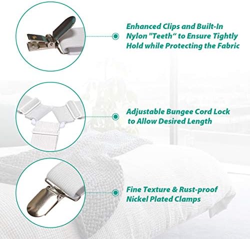 RayTour Elastic Adjustable Sheet Holders for Wrinkle-Free Bed Sheets