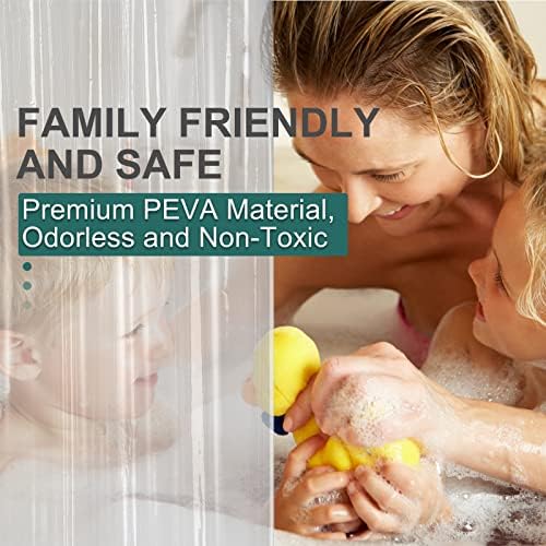 AmazerBath Clear Plastic Shower Curtain 72x72 Inches Heavy Duty