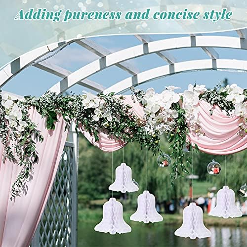 Leitee 12 Piece White Honeycomb Bells Decorations