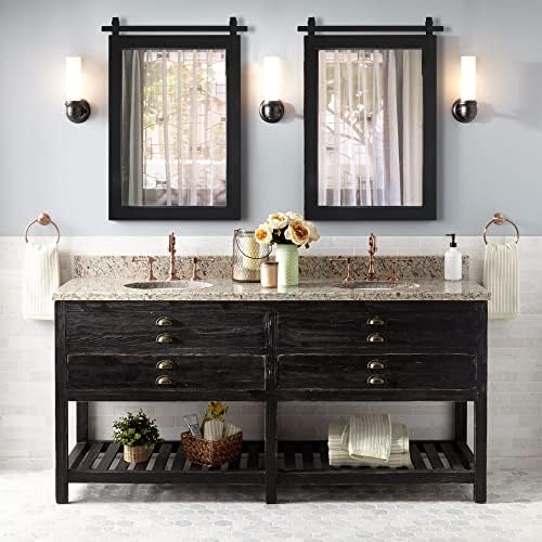 Black Farmhouse Mirror Wall Mount 18x26 Inch