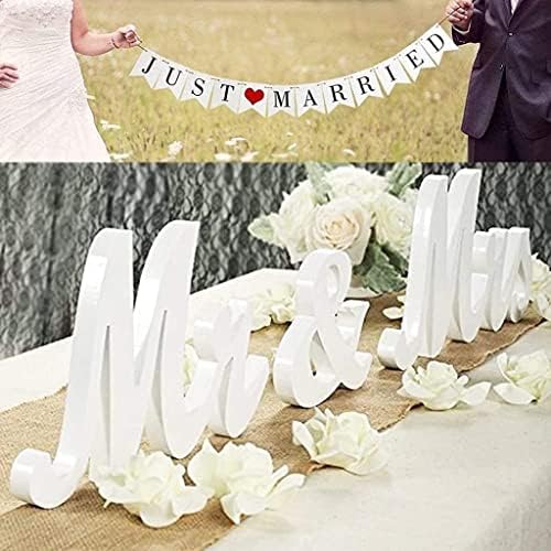 VIOPVERY Mr Mrs Wedding Sign with Banner Decorations