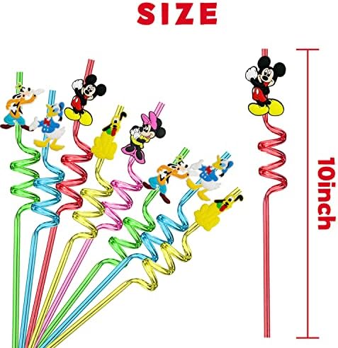 25 Piece Mouse Straws with Cleaning Brushes for Parties