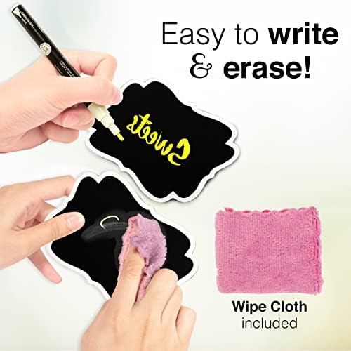 Mini Chalkboard Signs for Food Labels with Iron Stand 10 Pack