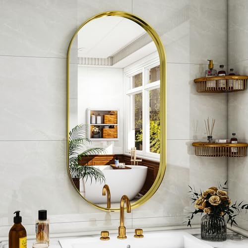 WISSMIELS 22x38 Oval Wall Mounted Bathroom Mirror