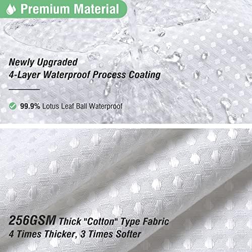 Dynamene White Waffle Shower Curtain Set 72x72 Inches