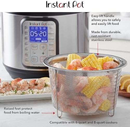 Instant Pot Large Mesh Steamer Basket Stainless Steel Round