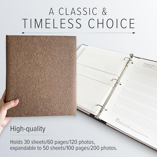 Gallery Leather Photo Album 4x6 with Slip-In Pockets and Writing Space