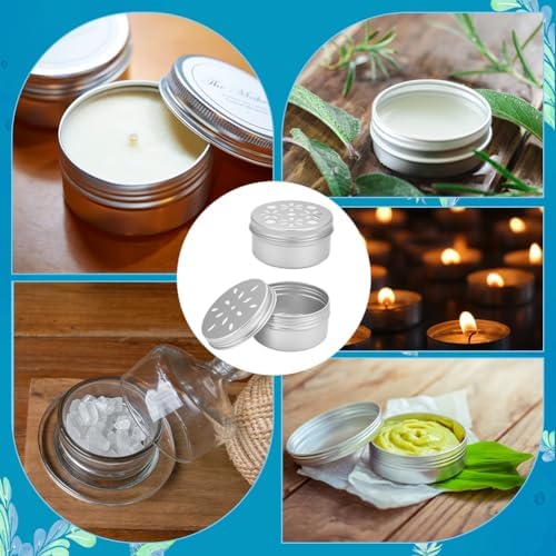 PH PandaHall 12pcs Aluminum Tins with Hollow Lids