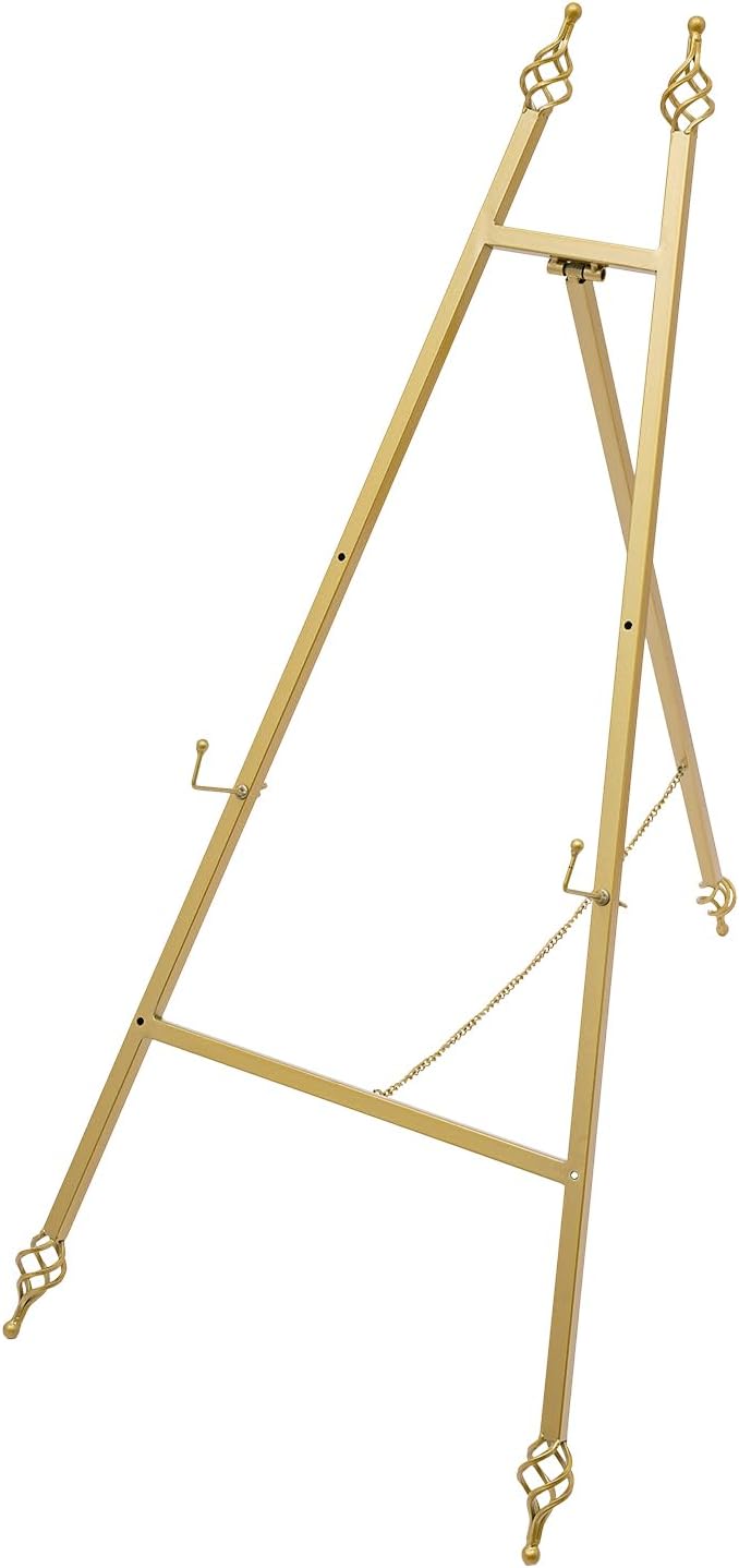 2 Pcs Large Gold Wedding Display Easel with 6 Adjustable Hooks