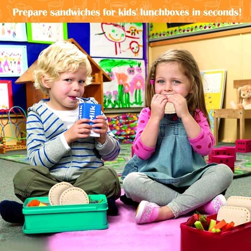Vodolo Crustless Sandwich Maker with 2 Cutters for Kids Lunch