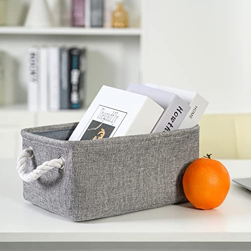 TheWarmHome Storage Bins for Shelves - Grey Small Baskets