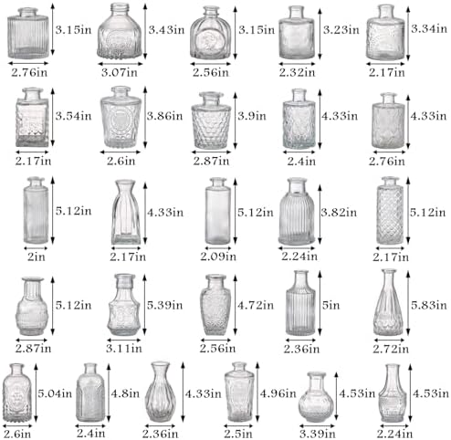 Rollescera Clear Glass Bud Vases in Bulk 30