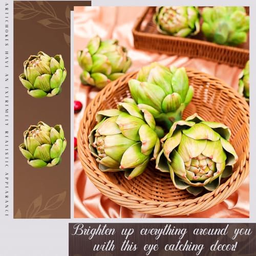 3Pcs Large Green Faux Artichoke Artificial Vegetable Decor