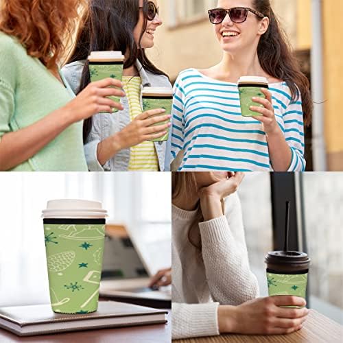 Candle Christmas Tree Iced Coffee Sleeve 26-28 Oz Reusable