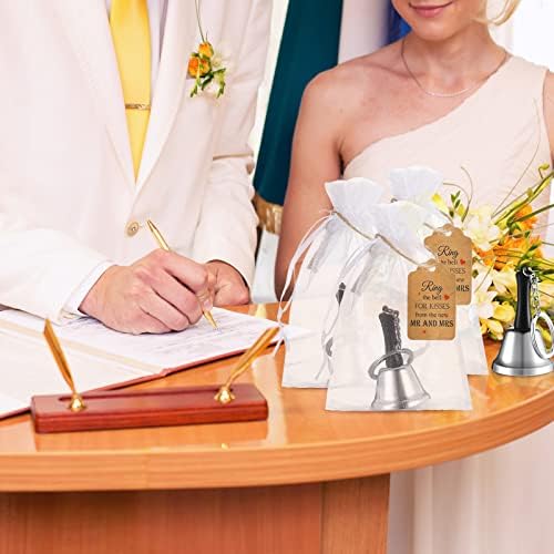 Lounsweer 144 Pcs Silver Wedding Kissing Bells Set