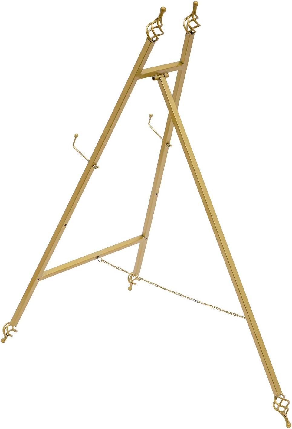 2 Pcs Large Gold Wedding Display Easel with 6 Adjustable Hooks