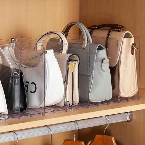 Fangoo 8 Layer Adjustable Purse Organizer for Closet Shelf Divider