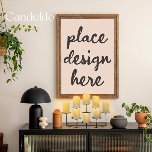 Candelardo Black Metal Candelabra with 9 Heights