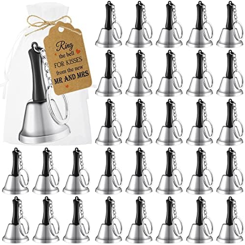 Lounsweer 144 Pcs Silver Wedding Kissing Bells Set