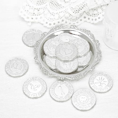TINGKU Silver Wedding Coins Set for Catholic Ceremony